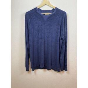 Marine Layer Men's XL Pullover Sweatshirt Terry Cloth Navy Blue Casual Crewneck